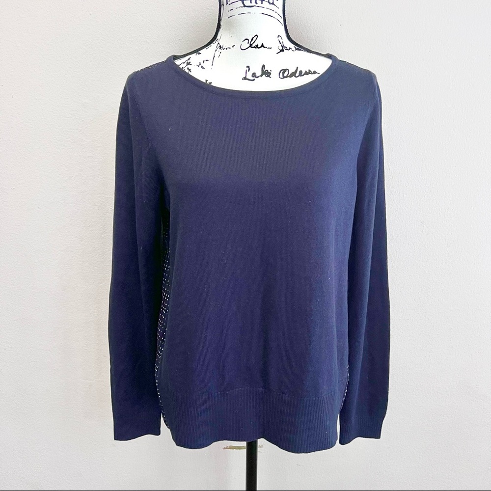Womens Crew Neck Pullover Sweater Blouse Pleated